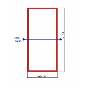 Linie pola boiska do siatkówki (regulowane) czerwone -deski